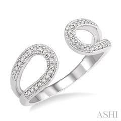 1/6 ctw Horseshoe Style Open End Round Cut Diamond Ladies Ring in 10K White Gold