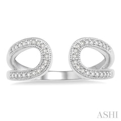 1/6 ctw Horseshoe Style Open End Round Cut Diamond Ladies Ring in 10K White Gold