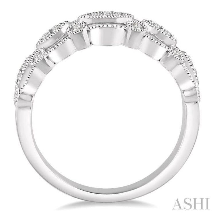 1/4 ctw Marquise and Round Lattice Diamond Wedding Band in 14K White Gold