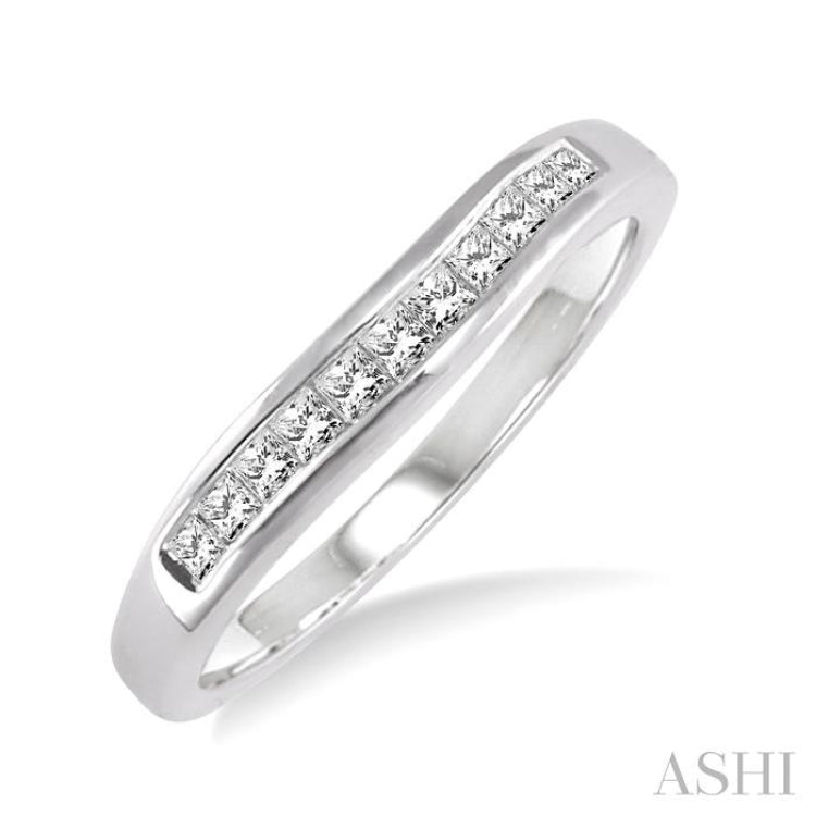 1/4 ctw Princess Cut Diamond Matching Wedding Band in 14K White Gold