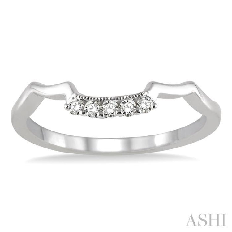 1/10 ctw Round Cut Diamond Wedding Band in 14K White Gold