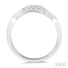 1/10 ctw Round Cut Diamond Wedding Band in 14K White Gold