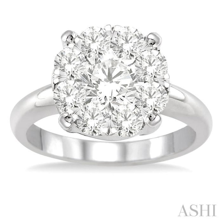 2 ctw Lovebright Round Cut Diamond Ring in 14K White Gold