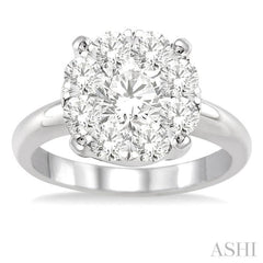 2 ctw Lovebright Round Cut Diamond Ring in 14K White Gold