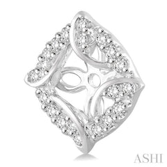1/4 ctw Round Cut Diamond Jacket Earrings in 14K White Gold