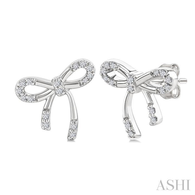 .10CTRDDM BOW RIBBON EARRINGS SL-S*