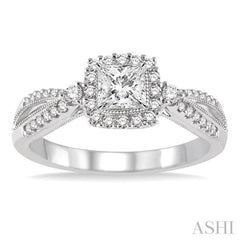 1/4 ctw Diamond Semi-mount Engagement Ring in 14K White Gold