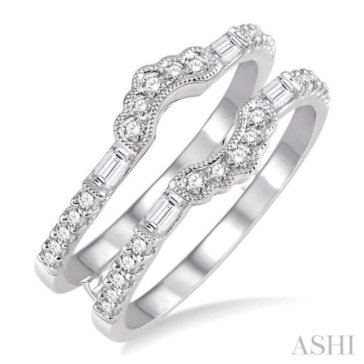 1/2 ctw Round Cut Diamond Insert Ring in 14K White Gold
