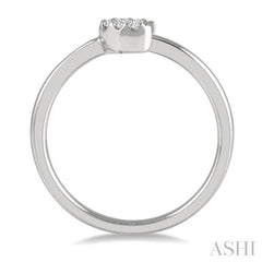 1/20 ctw Crescent Round Cut Diamond Petite Fashion Ring in 10K White Gold