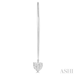 1/2 Ctw Heart Shape Lovebright Round Cut Diamond Earring in 14K White Gold