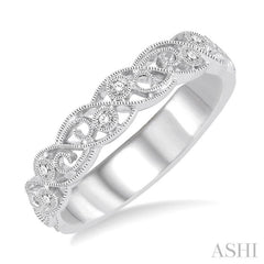 1/10 ctw Round Cut Diamond Stack Band in 14K White Gold