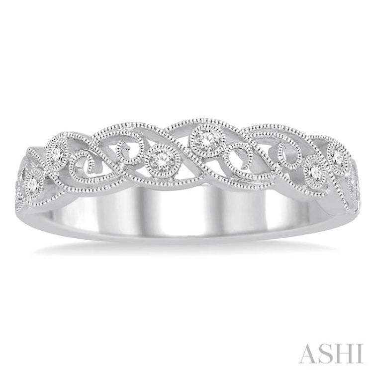 1/10 ctw Round Cut Diamond Stack Band in 14K White Gold