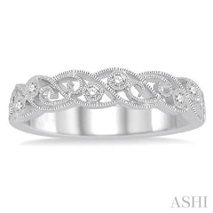 1/10 ctw Round Cut Diamond Stack Band in 14K White Gold
