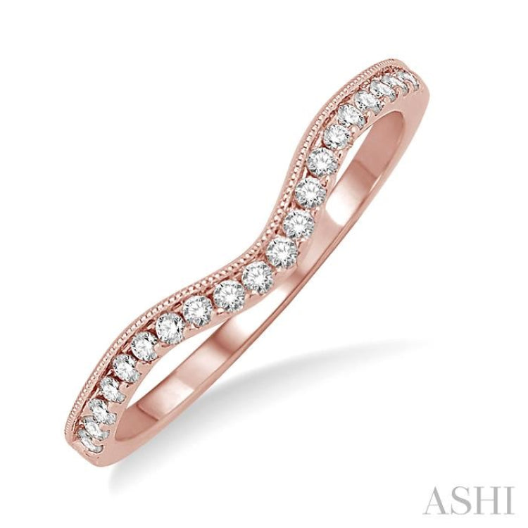 1/5 ctw Round Cut Diamond Wedding Band in 14K Rose Gold