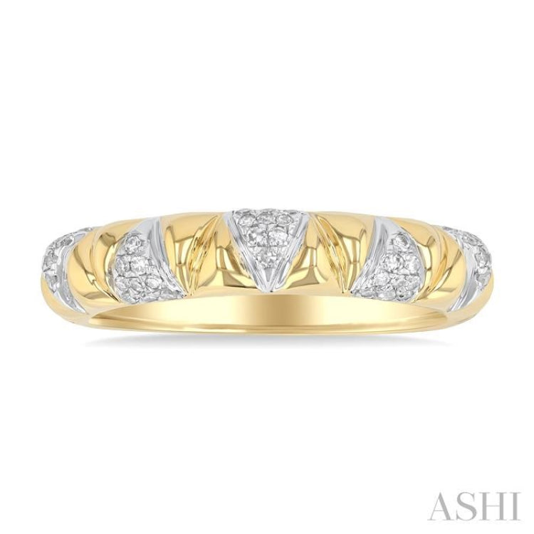 1/6 Ctw Art Deco Round Cut Diamond Fashion Band in 10K Yellow Gold