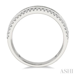 3/8 Ctw Split Baguette and Round Cut Diamond Fashion Ring in 14K White Gold
