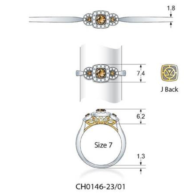 Platinum and 14K Two Tone Gold Ring