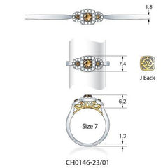 Platinum and 14K Two Tone Gold Ring