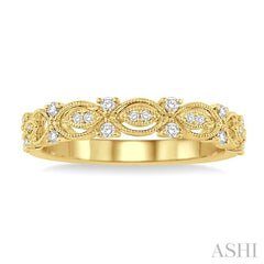 1/6 Ctw Round Diamond Wedding Band with in 14K Yellow Gold