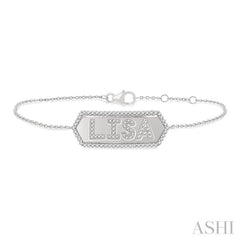 3/8 Ctw 'LISA' Nameplate Single Cut Diamond Bracelet in 10K White Gold
