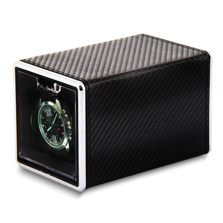 Rotations Carbon Fiber Fabric Velveteen Lined Single Watch Winder (AC or Batteries)