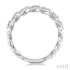 1/2 Ctw Cuban Link Round Cut Diamond Fashion Band in 14K White Gold