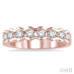 3/4 Ctw Round Cut Diamond Stack Band in 14K Rose Gold