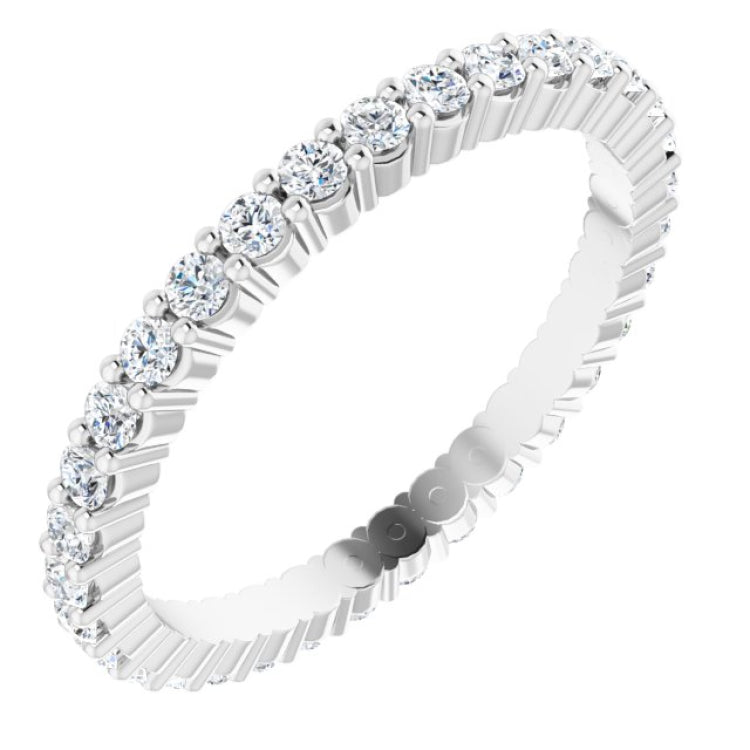 Platinum 1/2 CTW Natural Diamond Eternity Band Size 4.5
