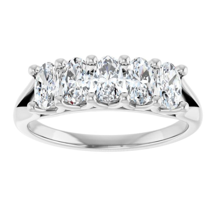 Platinum 9/10 CTW Natural Diamond Anniversary Band