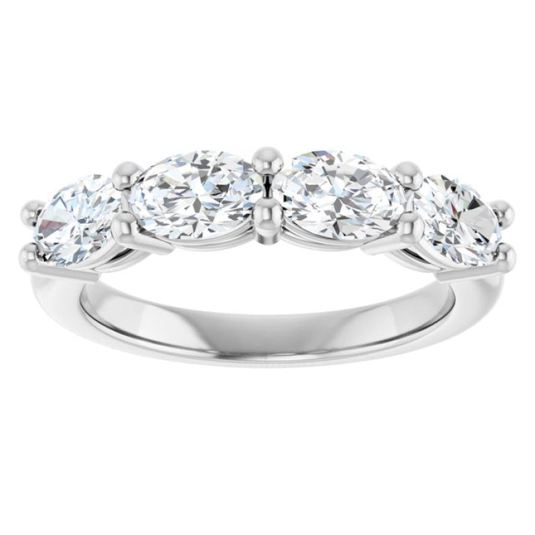 14K White Gold 1 1/2 CTW Natural Diamond Anniversary Band