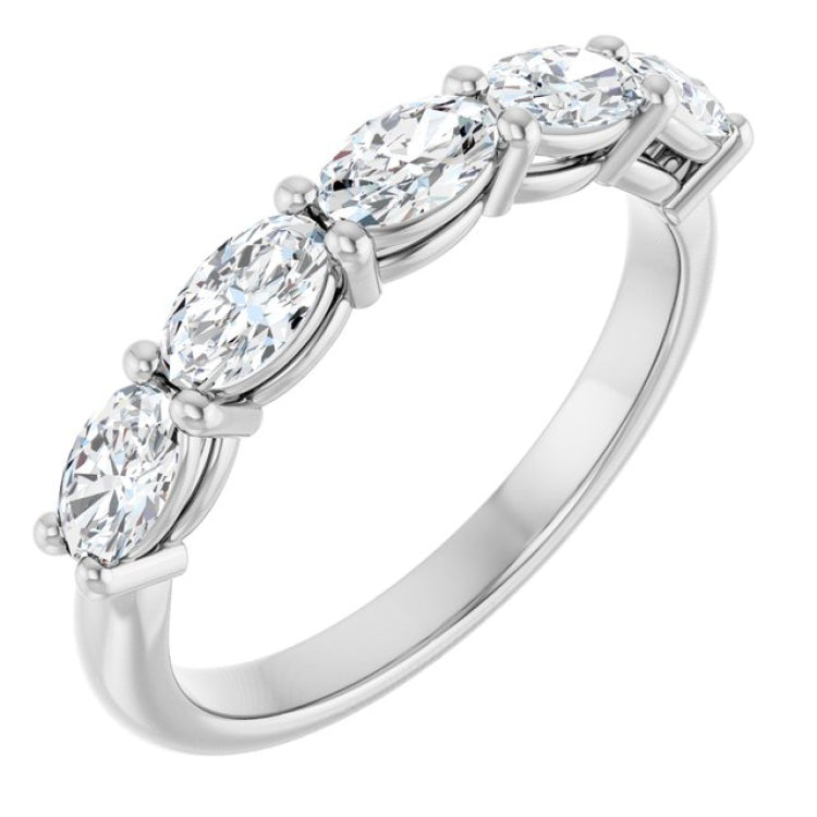 Platinum 1 1/6 CTW Natural Diamond Anniversary Band