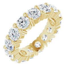 10K Yellow Gold 4 CTW Natural Diamond Eternity Band Size 5.25