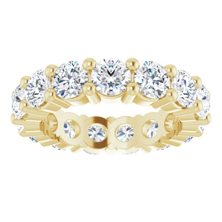 10K Yellow Gold 4 CTW Natural Diamond Eternity Band Size 5.25