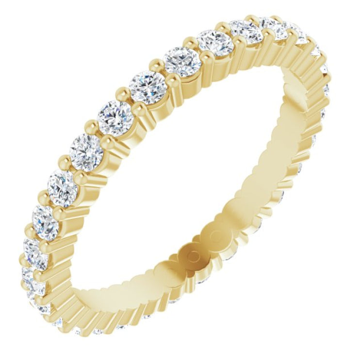 10K Yellow Gold 1/2 CTW Natural Diamond Eternity Band Size 4.25