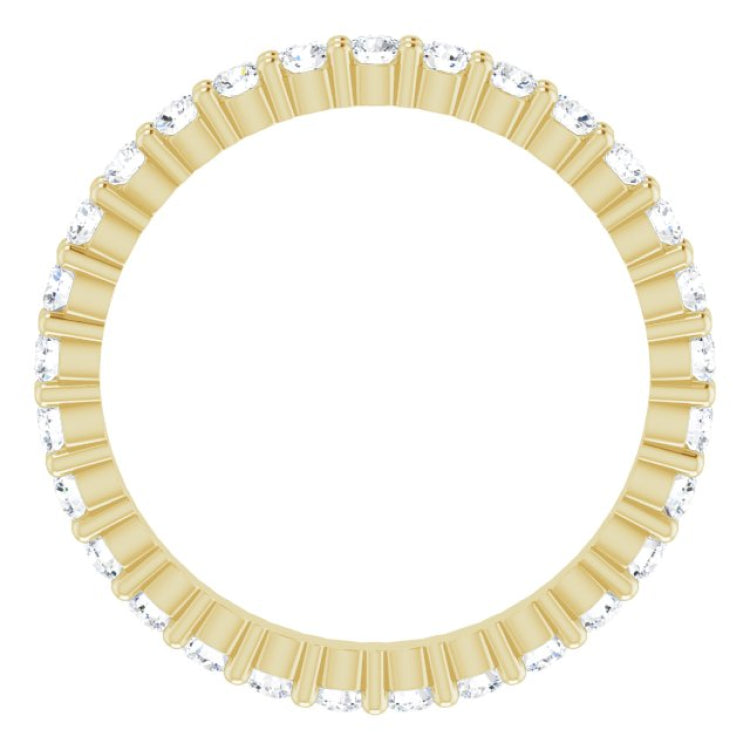 10K Yellow Gold 1/2 CTW Natural Diamond Eternity Band Size 4.25