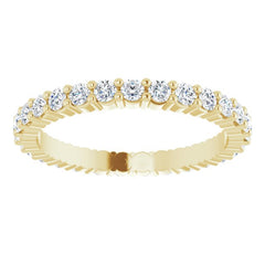 10K Yellow Gold 1/2 CTW Natural Diamond Eternity Band Size 4.25