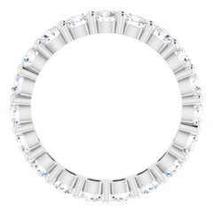 10K White Gold 2 1/4 CTW Natural Diamond Eternity Band Size 7.5