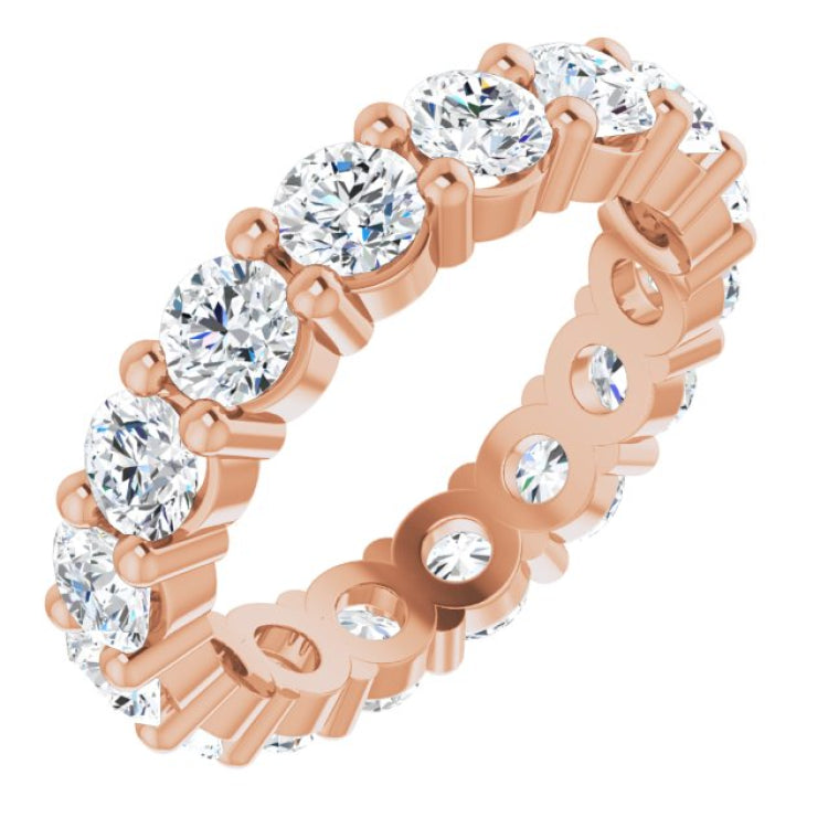 10K Rose Gold 2 3/8 CTW Natural Diamond Eternity Band Size 4.5