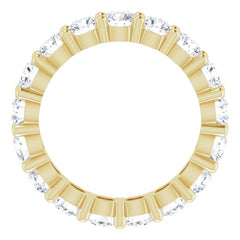 10K Yellow Gold 2 1/2 CTW Natural Diamond Eternity Band Size 4.75