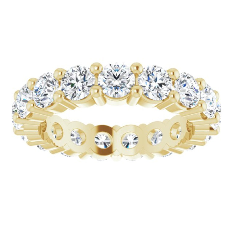 10K Yellow Gold 2 1/2 CTW Natural Diamond Eternity Band Size 4.75