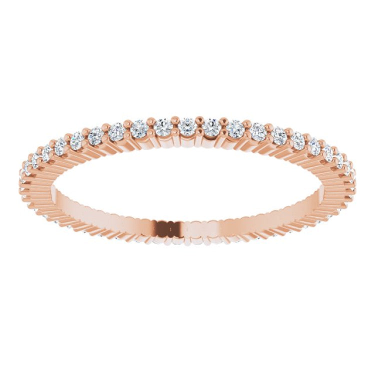 10K Rose Gold 1/5 CTW Natural Diamond Eternity Band Size 4.5
