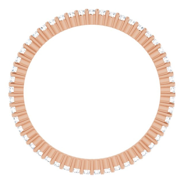 10K Rose Gold 1/5 CTW Natural Diamond Eternity Band Size 5