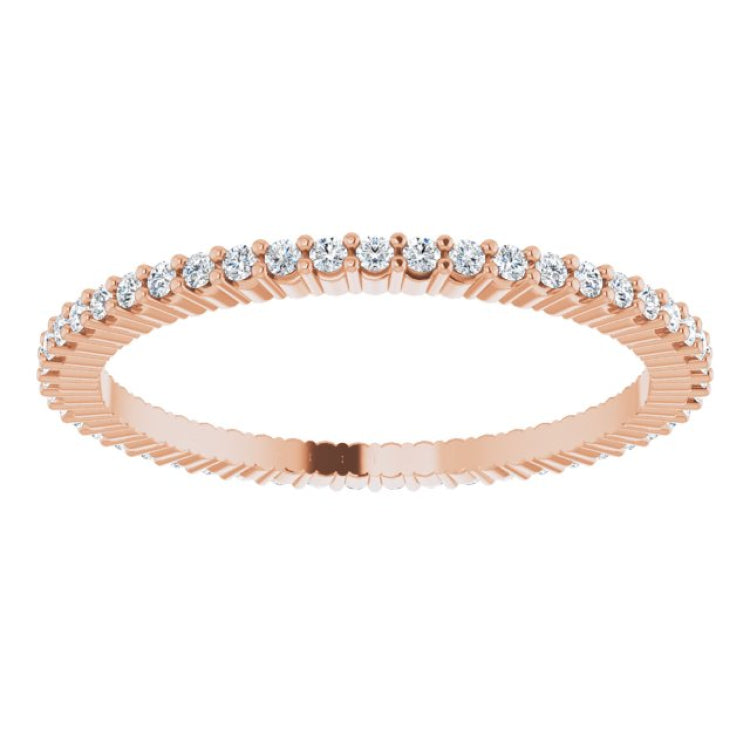10K Rose Gold 1/5 CTW Natural Diamond Eternity Band Size 5