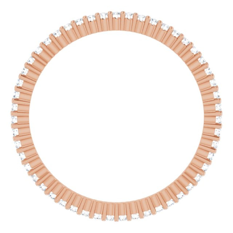 10K Rose Gold 1/5 CTW Natural Diamond Eternity Band Size 6