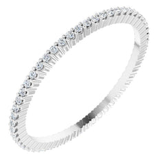 10K White Gold 1/5 CTW Natural Diamond Eternity Band Size 8.5