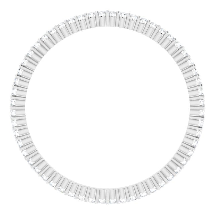 10K White Gold 1/5 CTW Natural Diamond Eternity Band Size 8.5