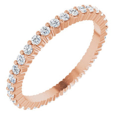 10K Rose Gold 1/2 CTW Natural Diamond Eternity Band Size 5.25