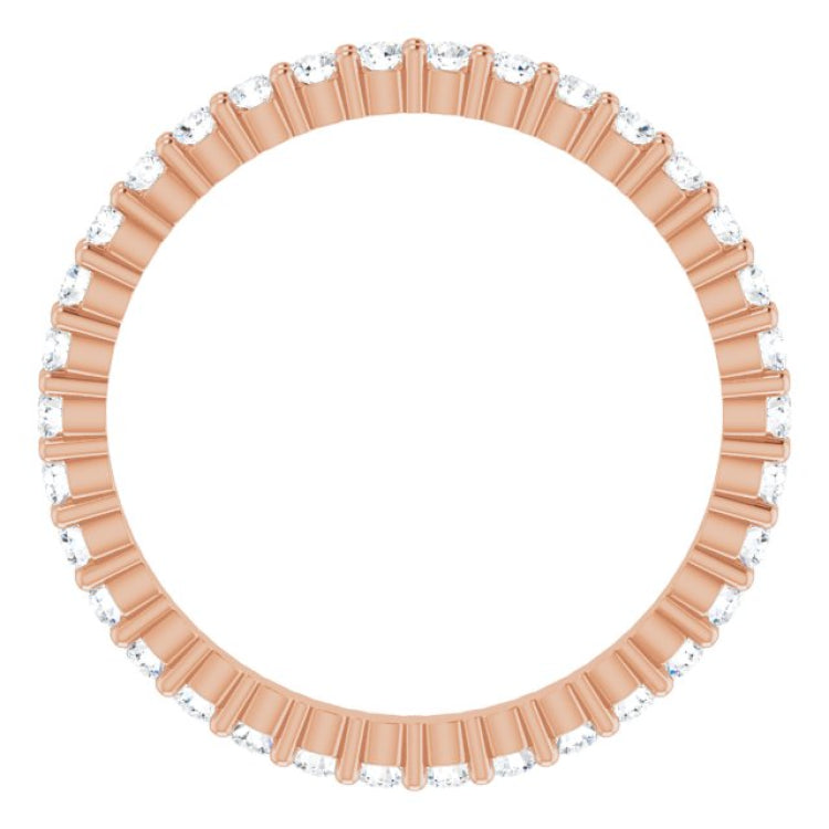 10K Rose Gold 1/2 CTW Natural Diamond Eternity Band Size 5.25