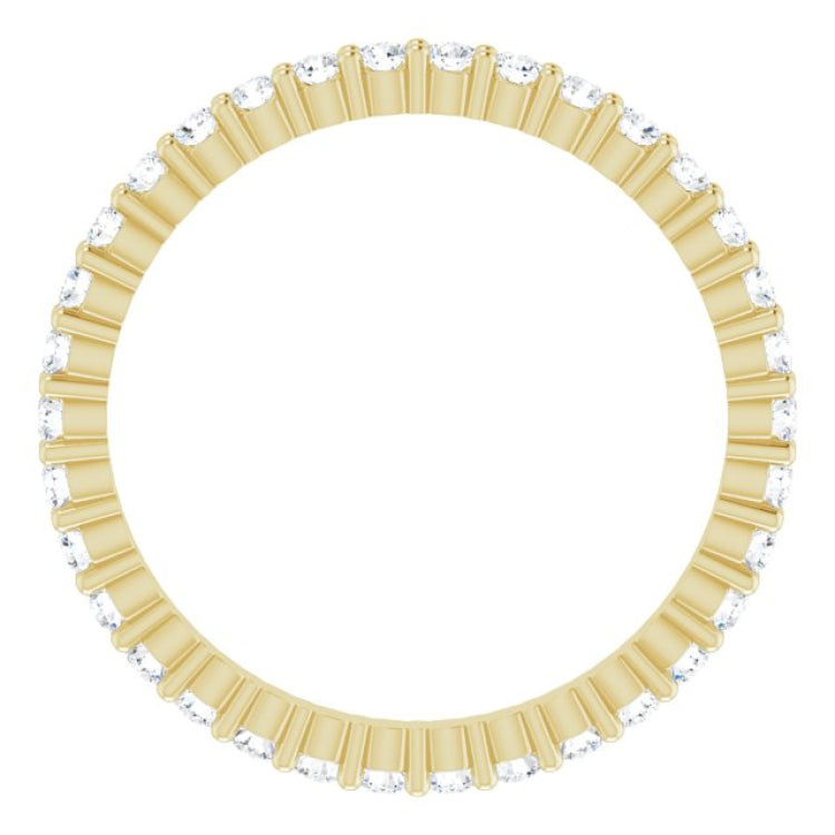 10K Yellow Gold 1/2 CTW Natural Diamond Eternity Band Size 5.25