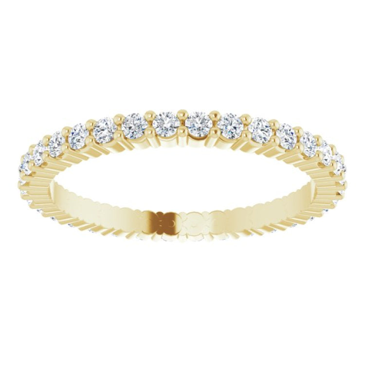 10K Yellow Gold 1/2 CTW Natural Diamond Eternity Band Size 5.25